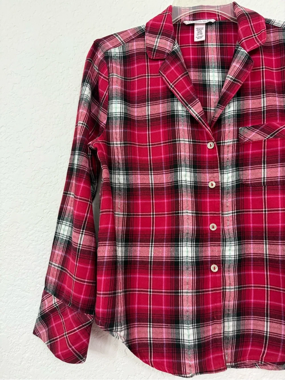 Victoria's Secret Red and Black Plaid Women Pajama Set Sz XS Pants M